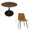 Modern 5-Piece Round Dining Table Set, 40" Round Pedestal Table with Faux Leather Dining Chairs and Black Metal Legs-Maison Boucle - 3 of 4