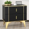 TiranisuBest White Nightstand with Drawers:Black Nightstand Bedside Table,Modern Nightstand Wood Nightstand, Night Table for Bedroom Bed Stand - 2 of 4