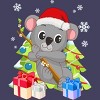 Women's Design By Humans Santa Climbing Koala Bear Christmas T-Shirt By thebeardstudio Racerback Tank Top - 2 of 3