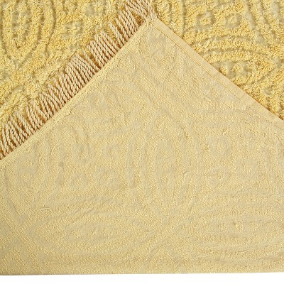 Yellow Cotton Full Bedspread Set with Textured Accent