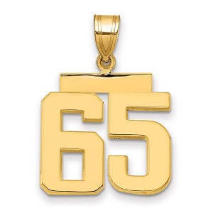 Black Bow Jewelry 14k Yellow Gold, Athletic Collection Medium Polished Number 65 Pendant - 1 of 3