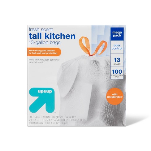 Ultrastretch Tall Kitchen Drawstring Trash Bags - Fresh Scent - 13