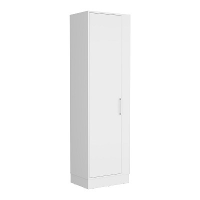 Depot E-Shop Storage Cabinet 72"H, Six Internal Shelves, One Door, Three Broom Hangers