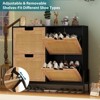 Shoe Cabinet with 4 Drawers - Twith Fluted Panel Shoe Storage Cabinet，3 Gears Adjustable Partitions - 4 of 4