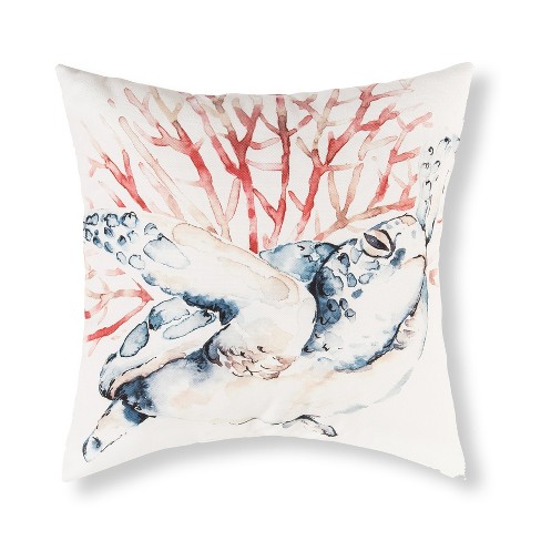 Blue Crab Coastal Indoor/Outdoor 18x18 Decorative Accent Throw