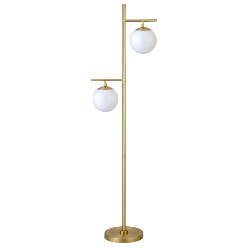Hampton & Thyme 2-Light Floor Lamp with Glass Shades, 1 of 10
