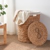 VYNXARIA Round Tall Water Hyacinth Woven Wicker Laundry Hamper with Lid - 3 of 4