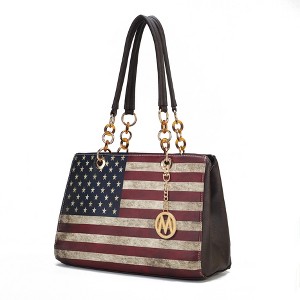 MKF Collection Nevaeh Vegan Leather patriotic pattern Women’s Shoulder Bag by Mia K - 1 of 4