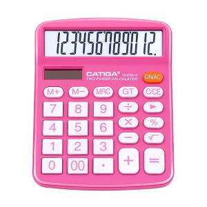 CATIGA 12-Digit Desktop Calculator, Large LCD, Sensitive Buttons, Dual Solar Power, Standard Function for Office, Home, School, CD-2786 - 1 of 4