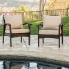 FIONECA Brown PE Rattan Outdoor Club Chair with Waterproof Cushion, Patio Single Sofa for Garden, Porch, or Poolside - 4 of 4