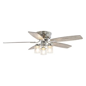 Parrot Uncle 52" Modern Chrome Chandelier Flush Mount Ceiling Fans with Light and Remote - 1 of 4