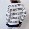 Womens Pullover Sweater Turtleneck Snowflakes Sweater Christmas Sweater Ribbed Knit Long Sleeve Sweater - 3 of 4