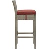 Modway Conduit Outdoor Bar Stool – Wicker Rattan Patio Seat in Light Gray Currant with Powder-Coated Aluminum Frame - 2 of 4