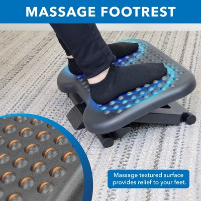 Ergonomic Adjustable Gray Plastic Under Desk Footrest