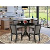 HomeStock 5-Piece Natural Oak Finish Solid Wood Top Dining table with 4 Chairs with Drop Leaf Lattice Back - 2 of 4