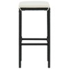 vidaXL Bar Stools with Cushions 2 pcs Black Poly Rattan - 4 of 4