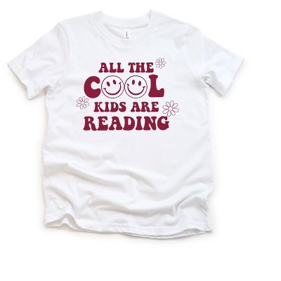 The Juniper Shop Cool Girls Are Reading Flowers Girls Short Sleeve Tee
