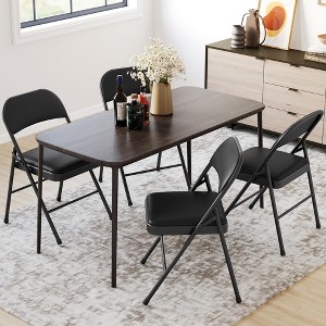 8 Pack Padded Folding Chairs, Portable Stackable Foldable Chairs with Soft Padded Cushion and Back, Commercial Seat with Metal Frame for Office - 1 of 4
