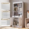 Bookcase with Doors, 5-Tier Floor-to-ceiling Bookshelf Storage Rack with 1 Drawer, 70.9 Inch High White Bookcase for Home Office, Living Room - 4 of 4