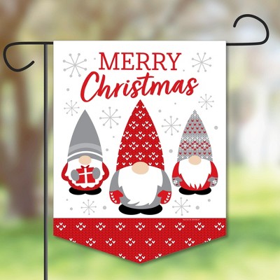 Big Dot of Happiness Christmas Gnomes - Outdoor Lawn and Yard Home Decorations - Holiday Party Garden Flag - 12 x 15.25 inches