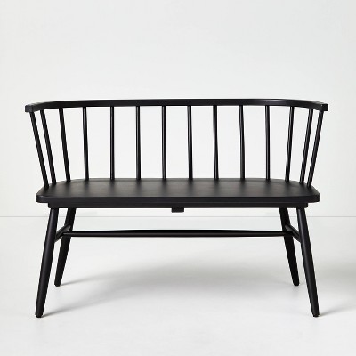 Shaker Dining Bench with Curved Back - Black - Hearth & Hand™ with Magnolia