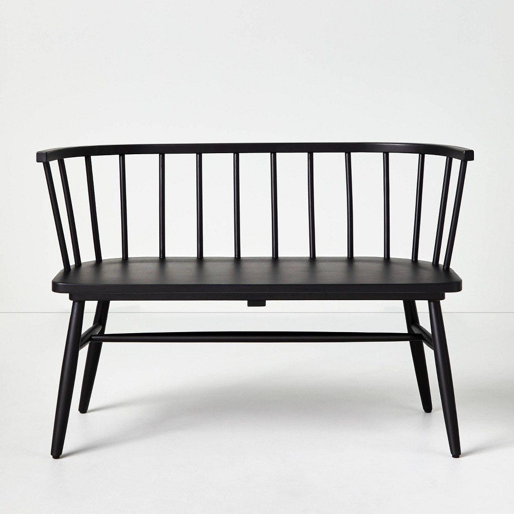 Shaker Wooden Dining Bench with Curved Back - Black - Hearth & Hand™ with Magnolia