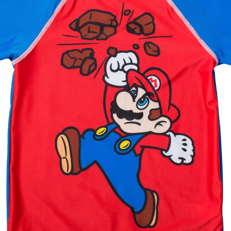 SUPER MARIO Nintendo Mario Rash Guard Swim Shirt Toddler, 4 of 8
