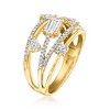 Ross-Simons 1.00 ct. t.w. Lab-Grown Diamond Highway Ring in 18kt Gold Over Sterling - 3 of 4