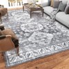Washable Vintage Oriental Rug Non Slip Low Pile Rug Soft Throw Floor Cover Retro Medallion Foldable Indoor Carpet for Living Room Bedroom Playroom - 4 of 4