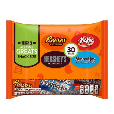 All Time Greats Halloween Reese's, Hershey's, Kit Kat, Almond Joy Variety Pack Snack Size - 15.57oz/30ct