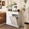 Two-Compartment Tilt-Out Trash Cabinet, Pet Proof Kitchen Trash Cabinet with Trash Can, Free Standing Laundry Sorter Cabinet, Laundry Hamper - 2 of 4