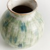 Plum & Post Brosse Vase Small - Hand-Painted Green/Blue Stoneware - 4 of 4