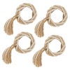 Saro Lifestyle Artisanal Braided Tassel Napkin Ring (Set of 4), Off-White - 2 of 4