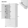 NicBex Tall Bathroom Storage Cabinet with Doors,Storage Cabinet with Drawers,Bathroom Floor Cabinet with Adjustable Shelves for Bathroom,Office - 3 of 4
