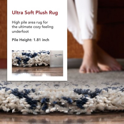 Coastal Comfort Navy Shag 8' x 10' Synthetic Area Rug