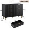 Jojoka Fluted 6 Drawer Dresser for Bedroom, 54 in Wide Modern Chest of Drawers with Deep Drawers, Wooden Organizer for Living Room, Hallway - 2 of 4