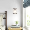 Modern Crystal Pendant Light 4-Light Black Frame Small Chandelier for Kitchen Island Entryway Hallway - 3 of 4