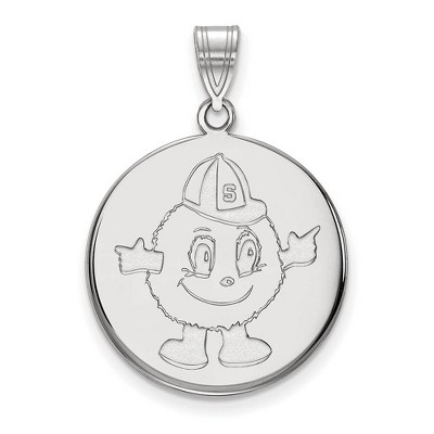 Black Bow Jewelry 10k White Gold Syracuse Oranges NCAA Large Pendant