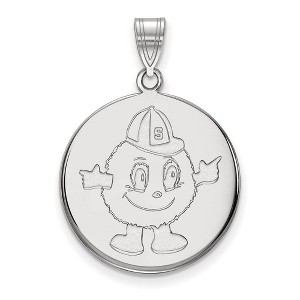 Black Bow Jewelry 10k White Gold Syracuse Oranges NCAA Large Pendant - 1 of 3