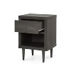NicBex Modern Wooden Nightstand Bedside Table with Drawer and Bottom Open Shelf for Bedroom and Living Room - 4 of 4