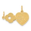 Black Bow Jewelry 14k Yellow Gold Heart and Key Set of 2 Charm or Pendants, 23mm - 3 of 4