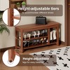 GDFStudio Alistair Mid-Century Modern Rubberwood Shoe Storage Bench - 4 of 4