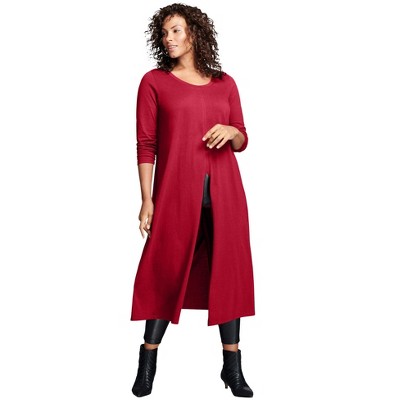 Roaman's Women's Plus Size Front Slit Ultra Femme Tunic