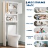 Over Toilet Storage Cabinet, Farmhouse Over Toilet Bathroom Organizer, Freestanding Wood Toilet Storage Cabinet with Adjustable Shelf, for Bathroom - 3 of 4