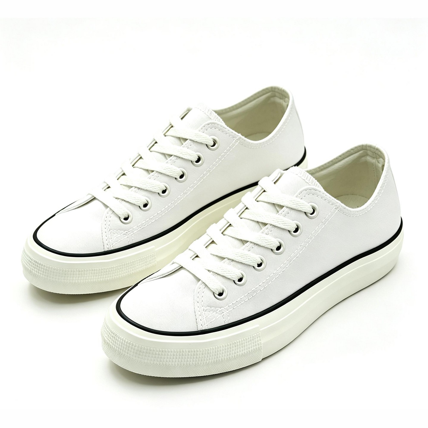 Мужские кроссовки Bangka Canvas Sneakers Classic Lace Up Fashion Casual Shoes, White, цвет: Белый — фото 2