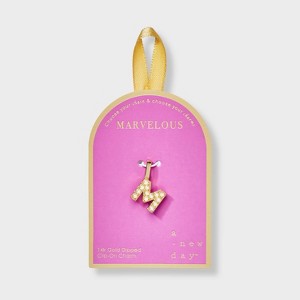 14K Gold Dipped Pearl Letter Charm - A New Day™ Gold - 1 of 2