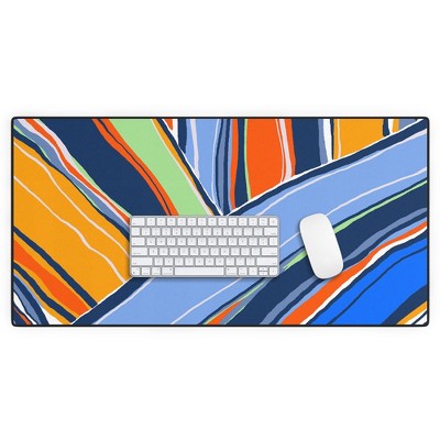 DorisciciArt autumn stripes Desk Mat - Deny Designs