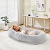 Human Dog Bed for Adult and Pets,  Napping  Dog Bed with Side Pocket,Washable Fluffy Faux Fur,No Assembly Required - 3 of 4