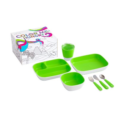 Image of Munchkin Color Me Hungry Splash Dining Set - Green - 7ct