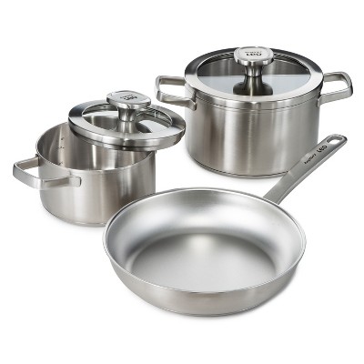 5PC Stainless Steel Cookware Casserole Stockpot Pans Set With Glass Lids  Kitchen